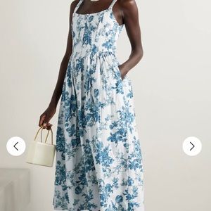 Loveshackfancy Majory pleated floral-print cotton midi dress